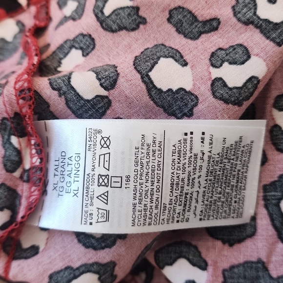 XL tall red cheetah print long sleeve dress - Picture 8 of 10